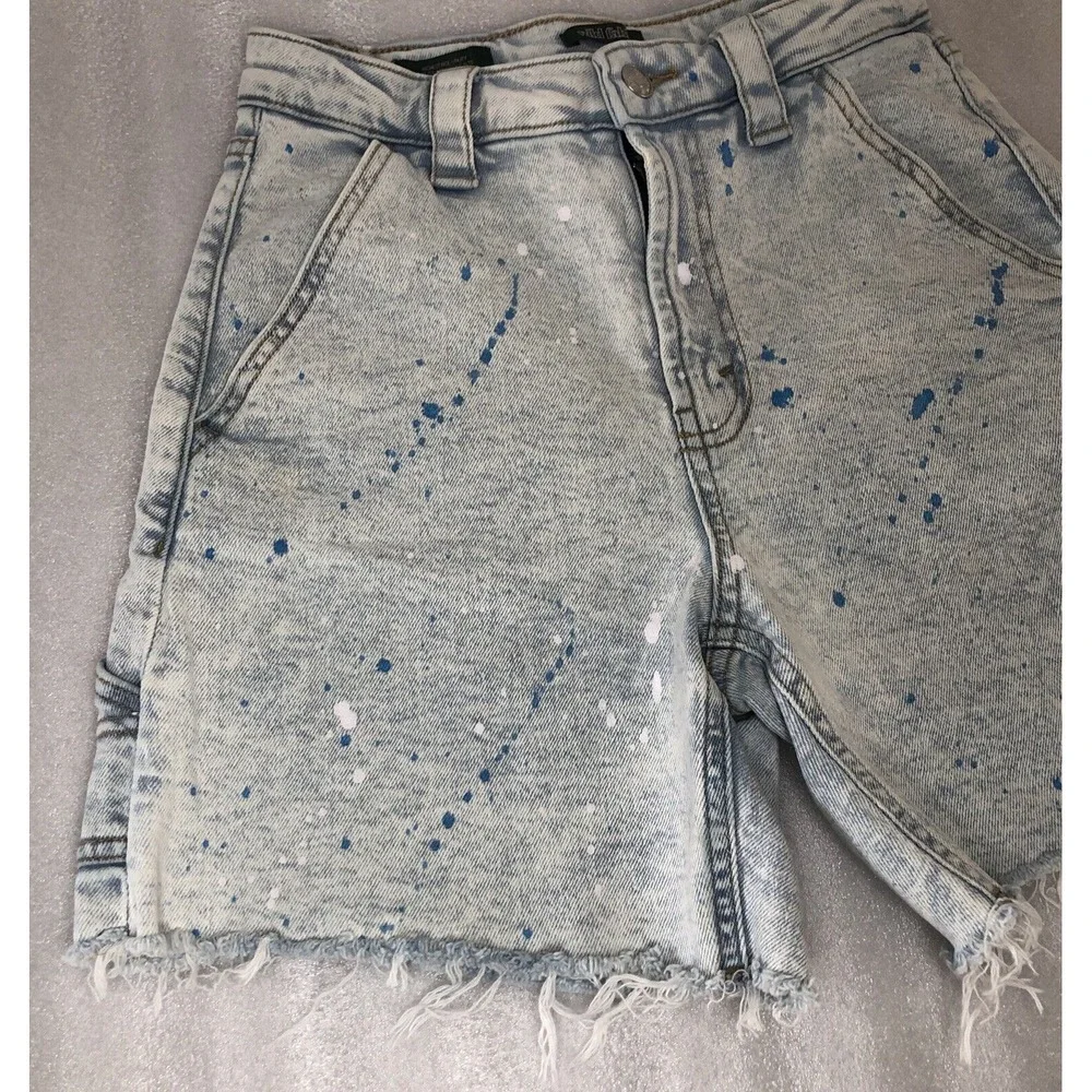 Wild Fable Highest Rise Utility‎ Paint Splatter Bermuda Jean Denim Shorts Size 0